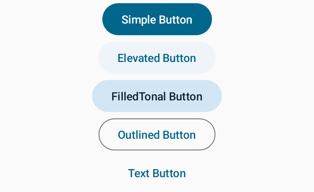 Jetpack Compose: Button, Outlined Button, and Text Button in