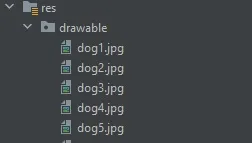 image showing drawable folder of android studio