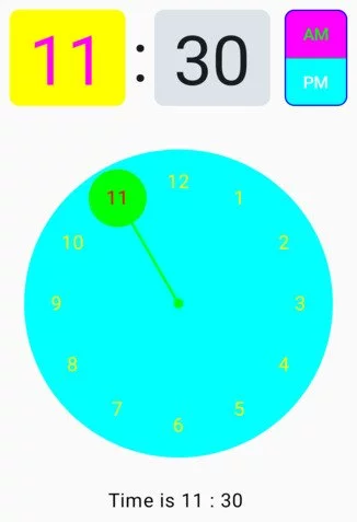 colored time picker