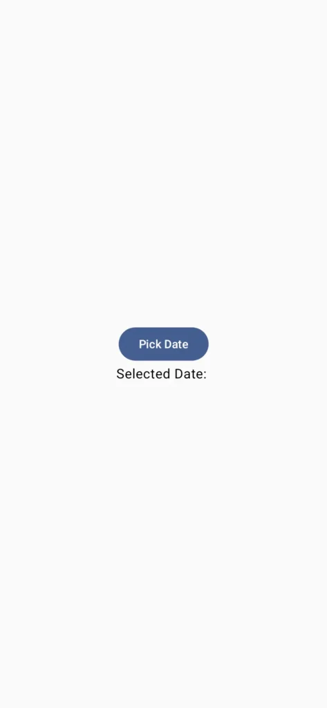 date picker in jetpack compose initiator button and date shower text